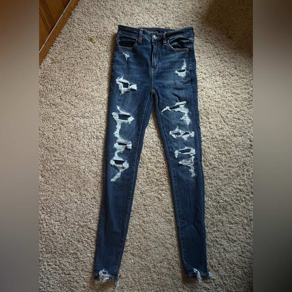 AE Super Hi-Rise Ripped Jeggings